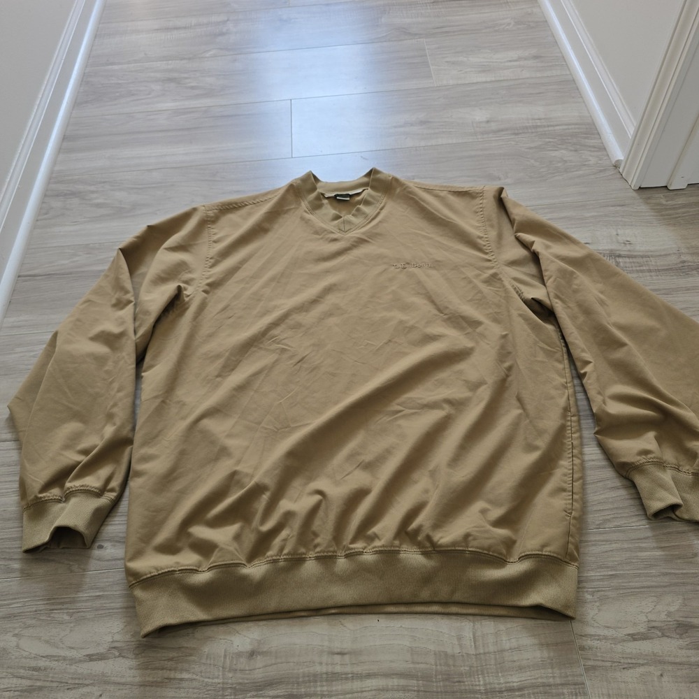 Vintage LL Bean Pull Over V Neck Sweatshirt Mens Large Tall Beige - Picture 2 of 9